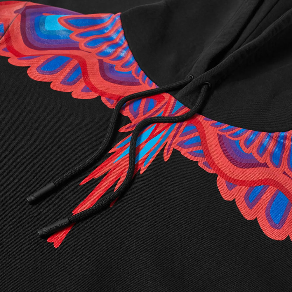 Marcelo Burlon Curves Wings Regular Hoodie Black Red | Hype Vault Kuala Lumpur