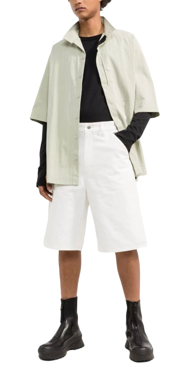 Jil Sander Logo Embroidered Denim Shorts White | Hype Vault Kuala Lumpur