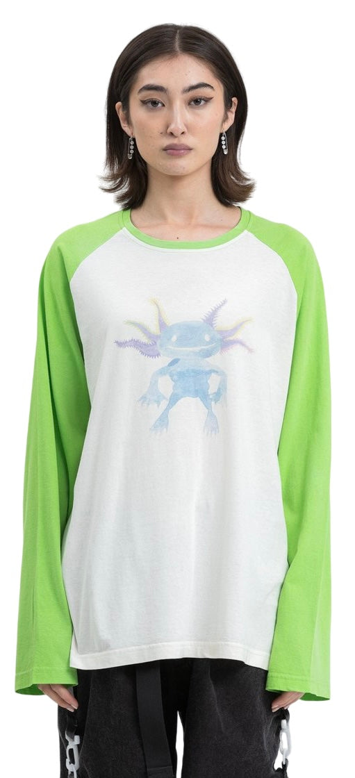 We11done Green Monster Long Sleeve Raglan T-Shirt | Hype Vault Kuala Lumpur