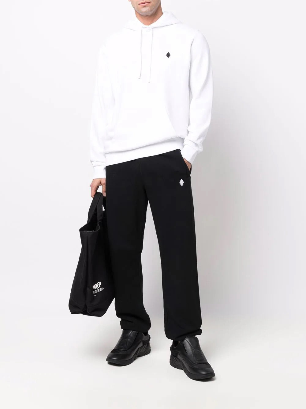 Marcelo Burlon Cross Regular Hoodie White Black | Hype Vault Kuala Lumpur