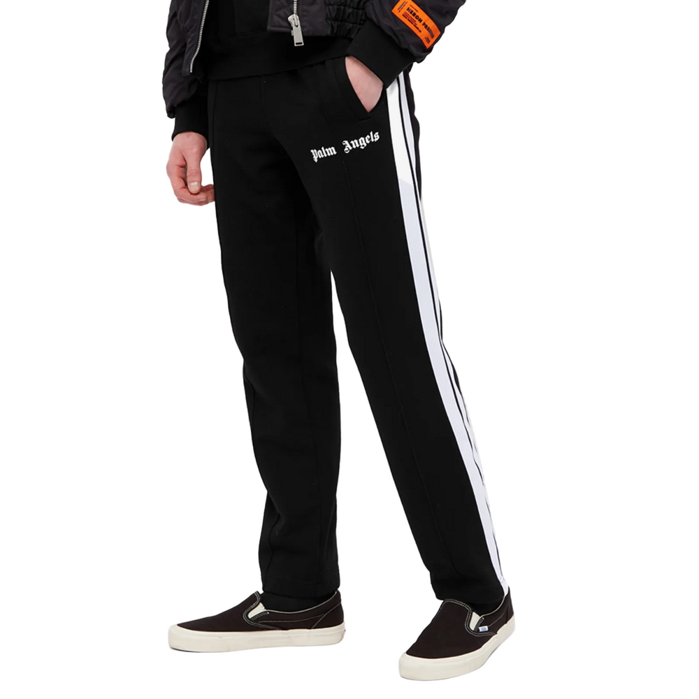 Palm Angels Fleece Track Pant Black White | Hype Vault Kuala Lumpur