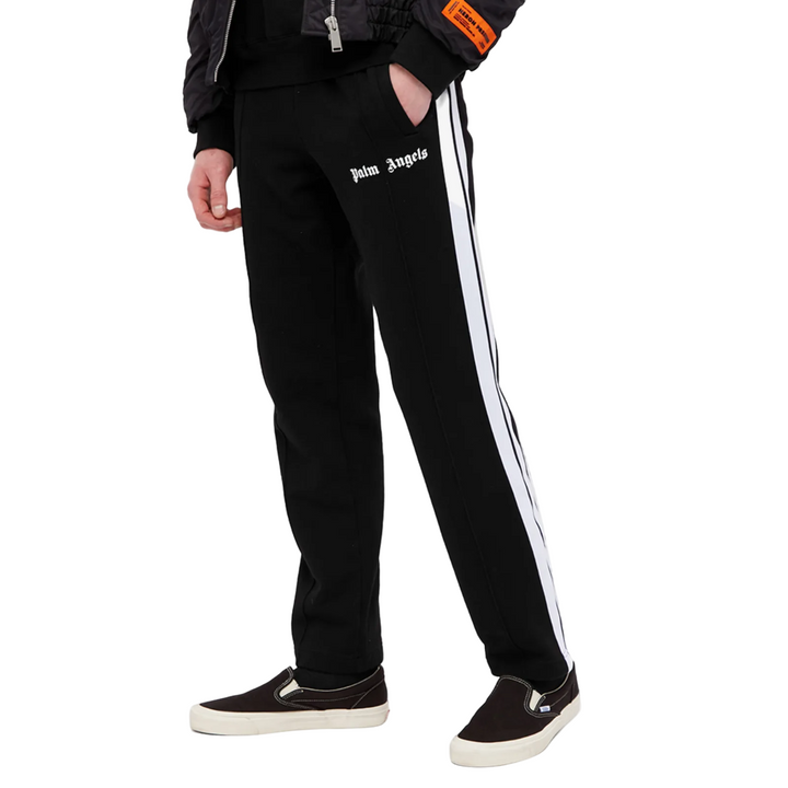Palm Angels Fleece Track Pant Black White | Hype Vault Kuala Lumpur
