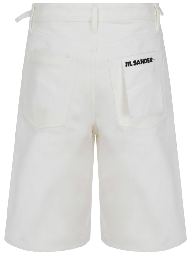 Jil Sander Logo Embroidered Denim Shorts White | Hype Vault Kuala Lumpur