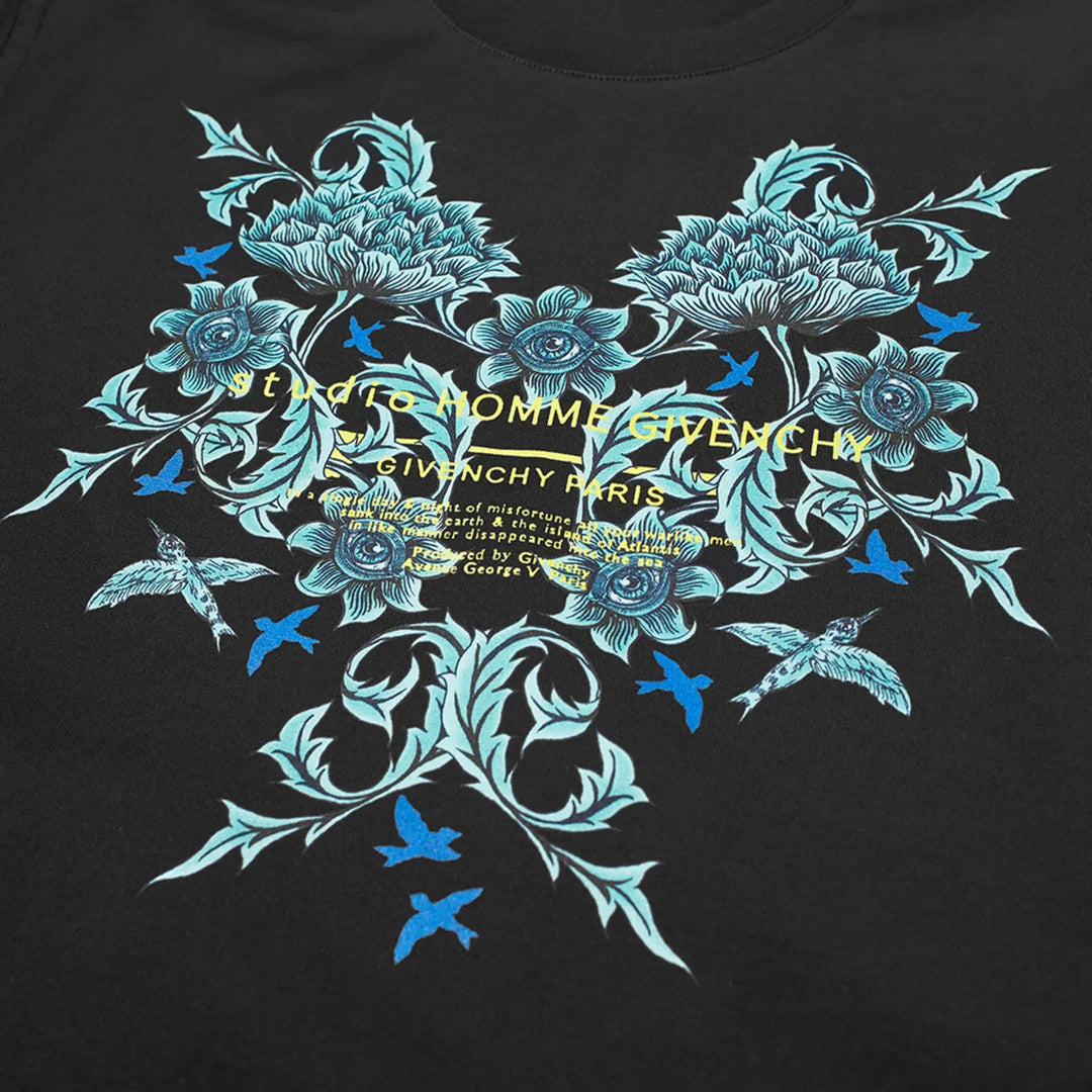 Givenchy Studio Homme Floral Printed T-Shirt Black Regular Fit | Hype Vault Kuala Lumpur