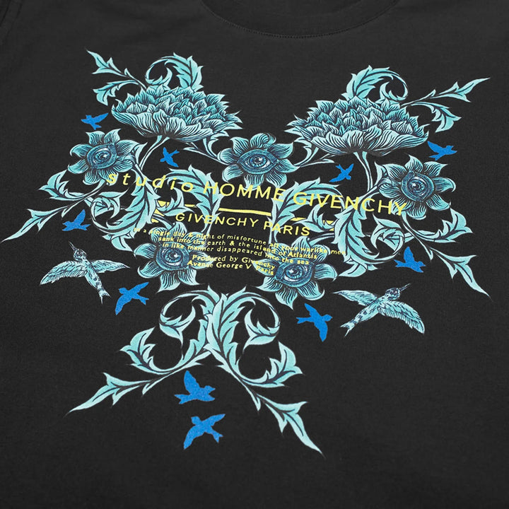Givenchy Studio Homme Floral Printed T-Shirt Black Regular Fit | Hype Vault Kuala Lumpur