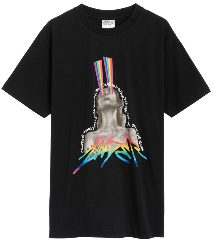 Marcelo Burlon Louder Regular T-Shirt Black Rainbow | Hype Vault Kuala Lumpur
