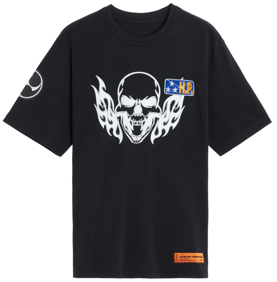 Heron Preston Flaming Skull T-Shirt Black | Hype Vault Kuala Lumpur