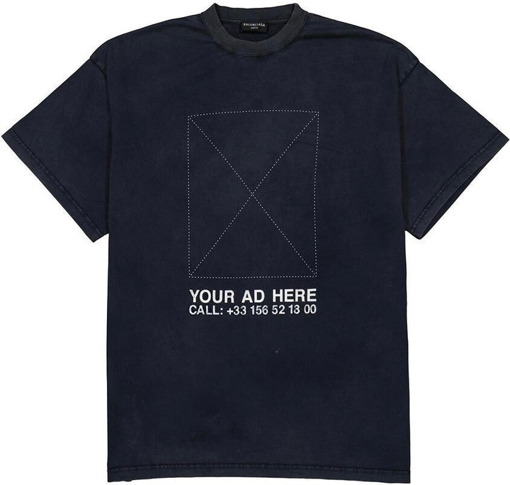 Balenciaga Black/White Oversized Logo Cotton T-Shirt | Hype Vault Kuala Lumpur