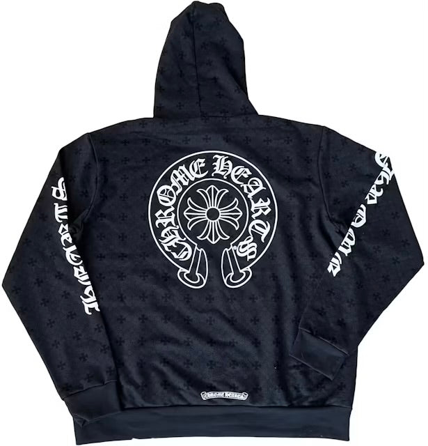 Chrome Hearts Plus Cross Allover Print With Horseshoe Logo Hoodie | Hype Vault Kuala Lumpur