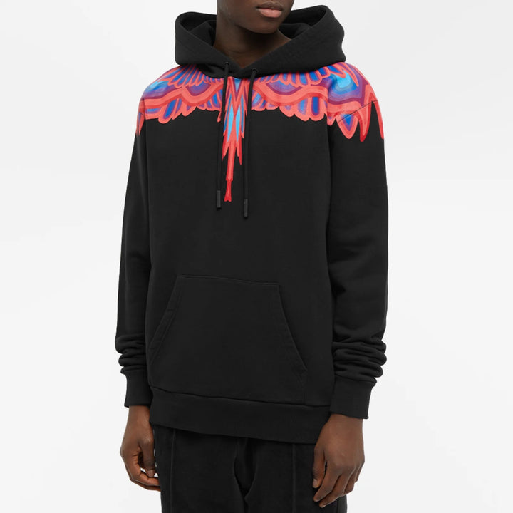 Marcelo Burlon Curves Wings Regular Hoodie Black Red | Hype Vault Kuala Lumpur