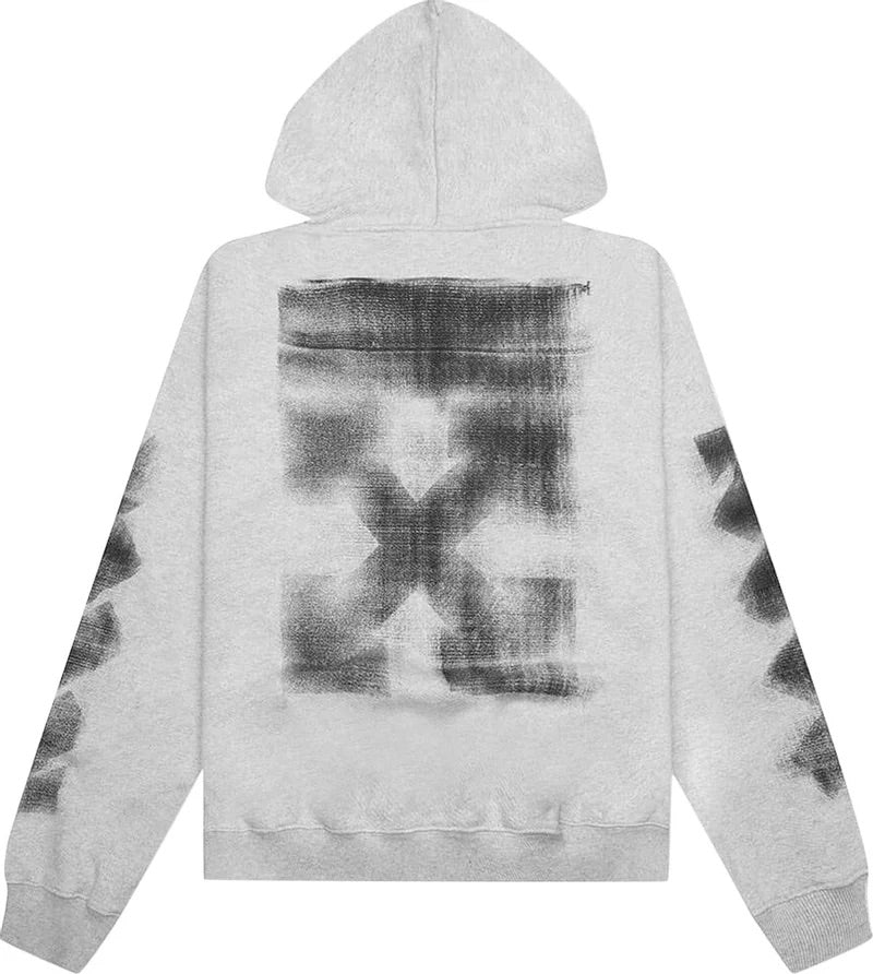 Off-White Jumbo Arrow Boxy Melange Grey Hoodie