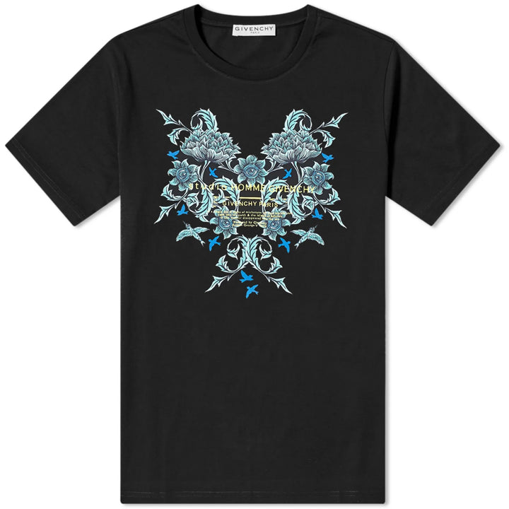 Givenchy Studio Homme Floral Printed T-Shirt Black Regular Fit | Hype Vault Kuala Lumpur