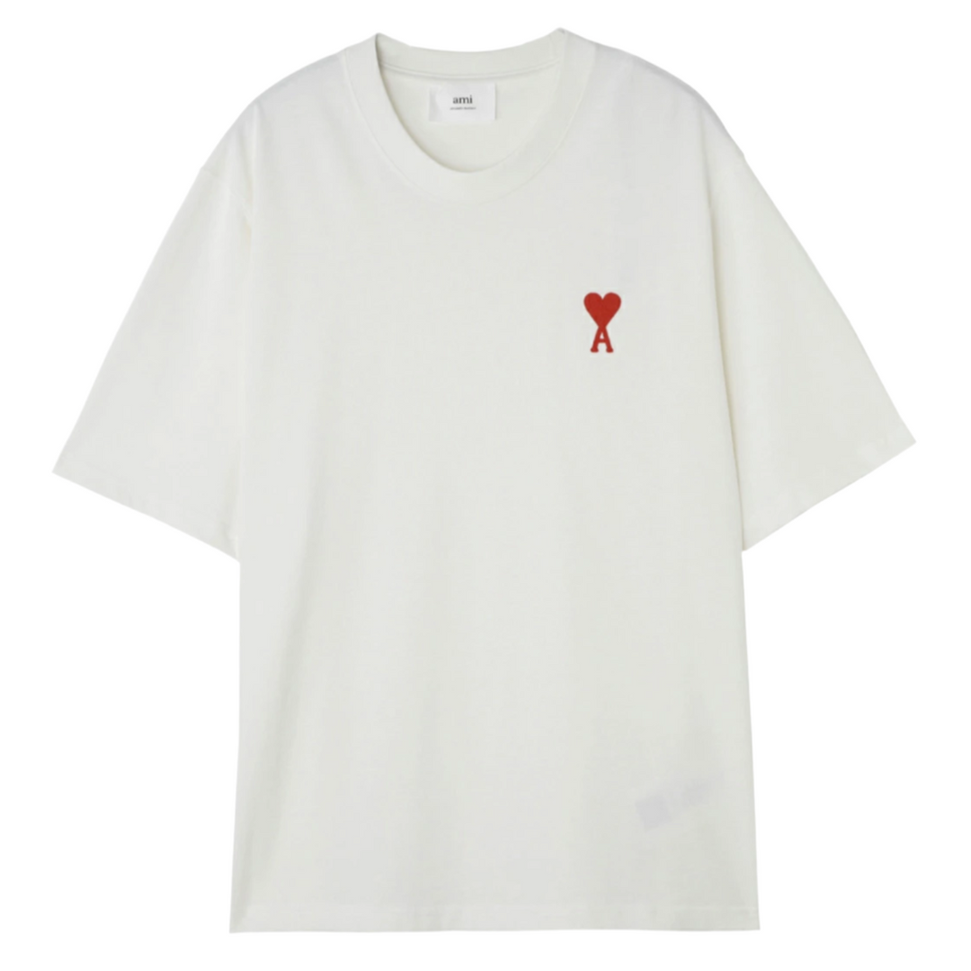 Ami Paris Tonal Ami De Coeur T-Shirt Natural White (SS23) | Hype Vault Kuala Lumpur