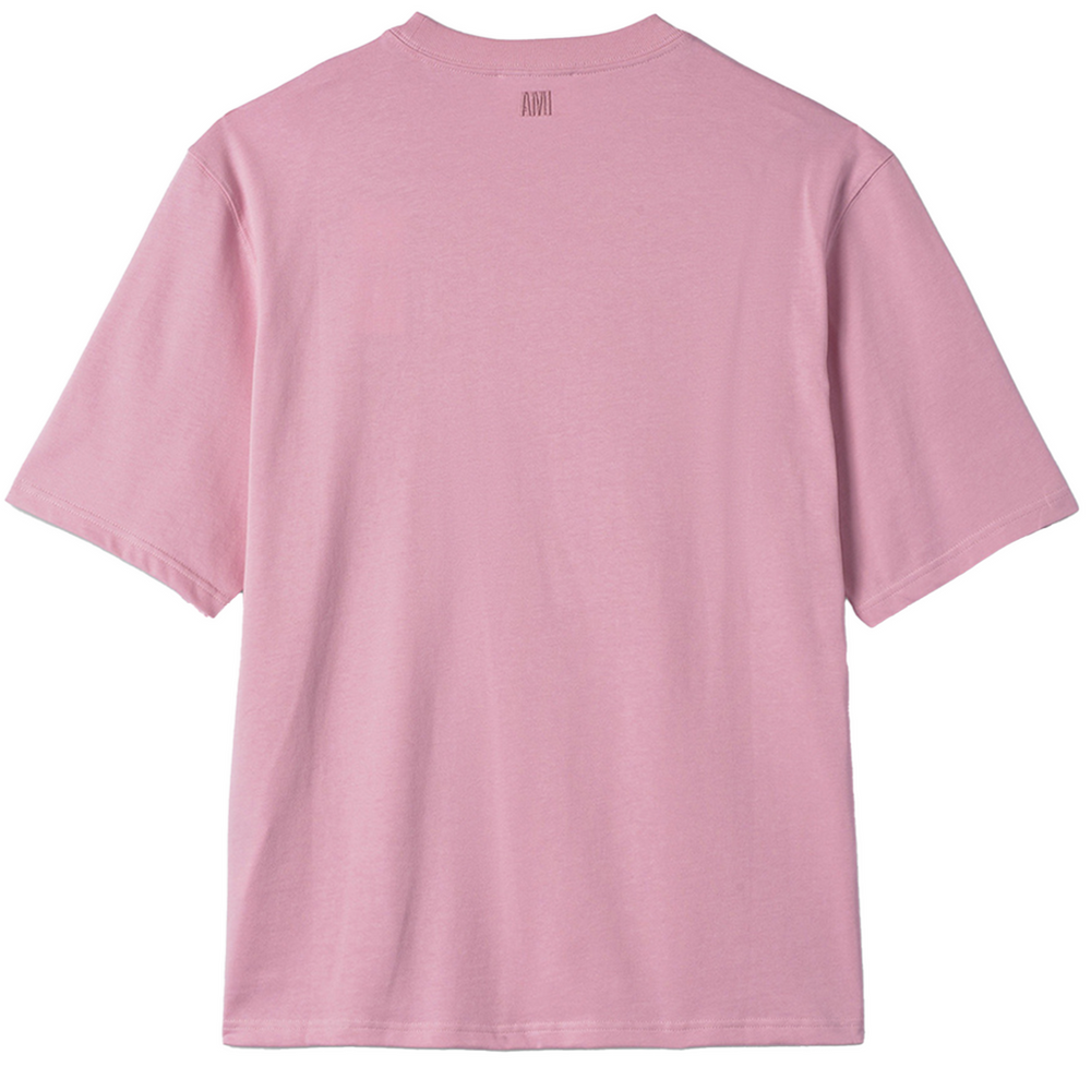 Ami Paris Big Heart T-Shirt Embroidered Pale Pink | Hype Vault