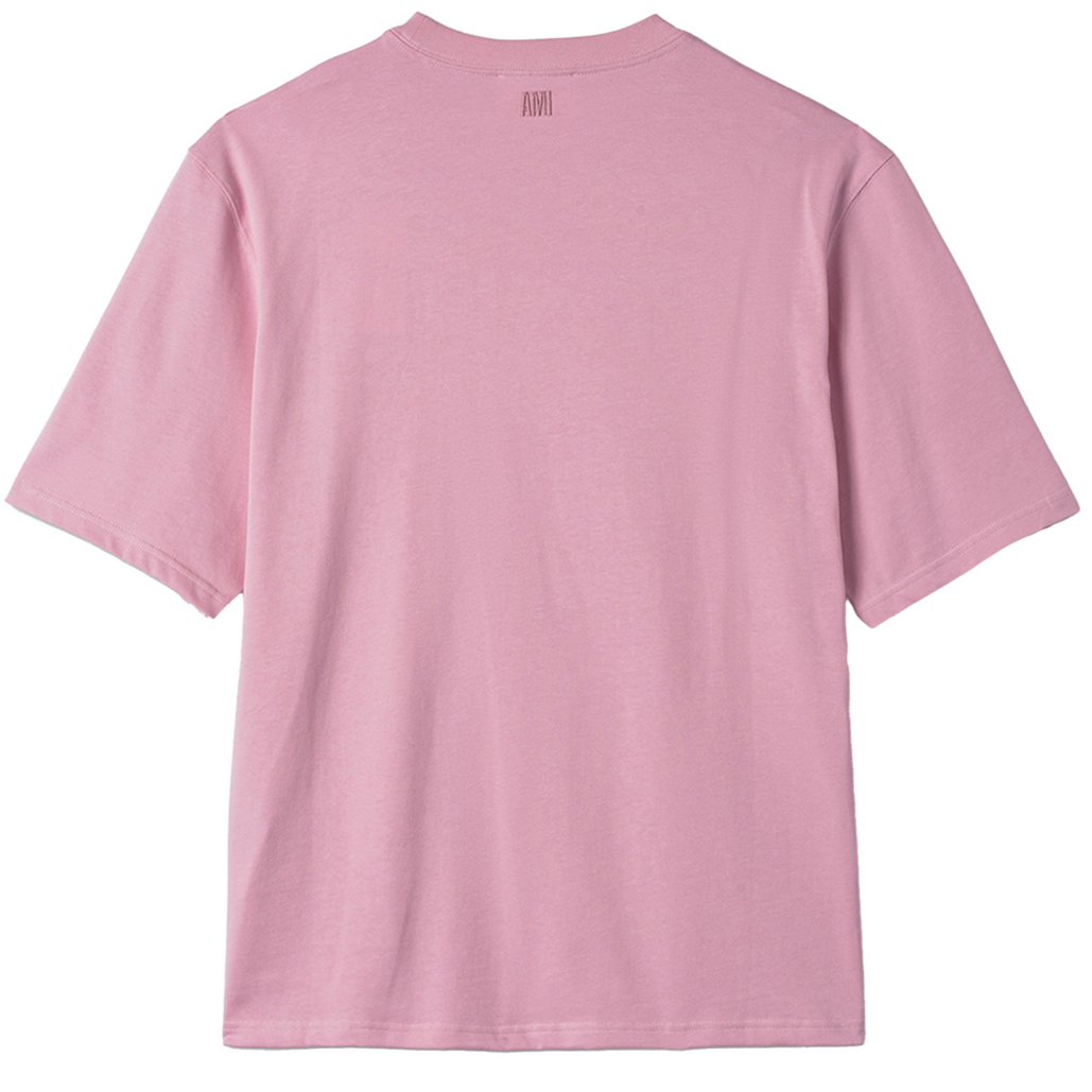 Ami Paris Big Heart T-Shirt Embroidered Pale Pink | Hype Vault