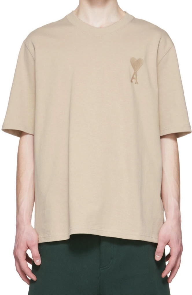 Ami Paris Tonal De Coeur Tee ‘Beige’