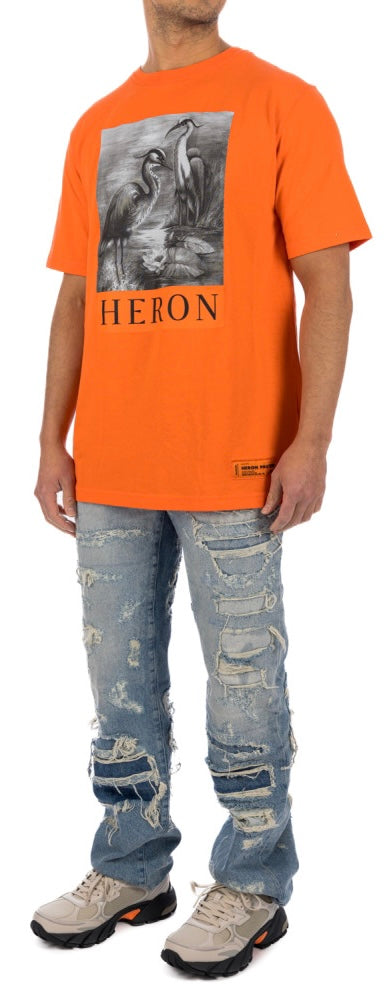 Heron Preston Heron BW Oversized T-Shirt Orange Black | Hype Vault Kuala Lumpur
