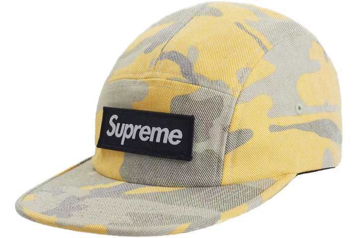 Supreme Washed Out Camo Camp Cap Yellow Camo (SS19)