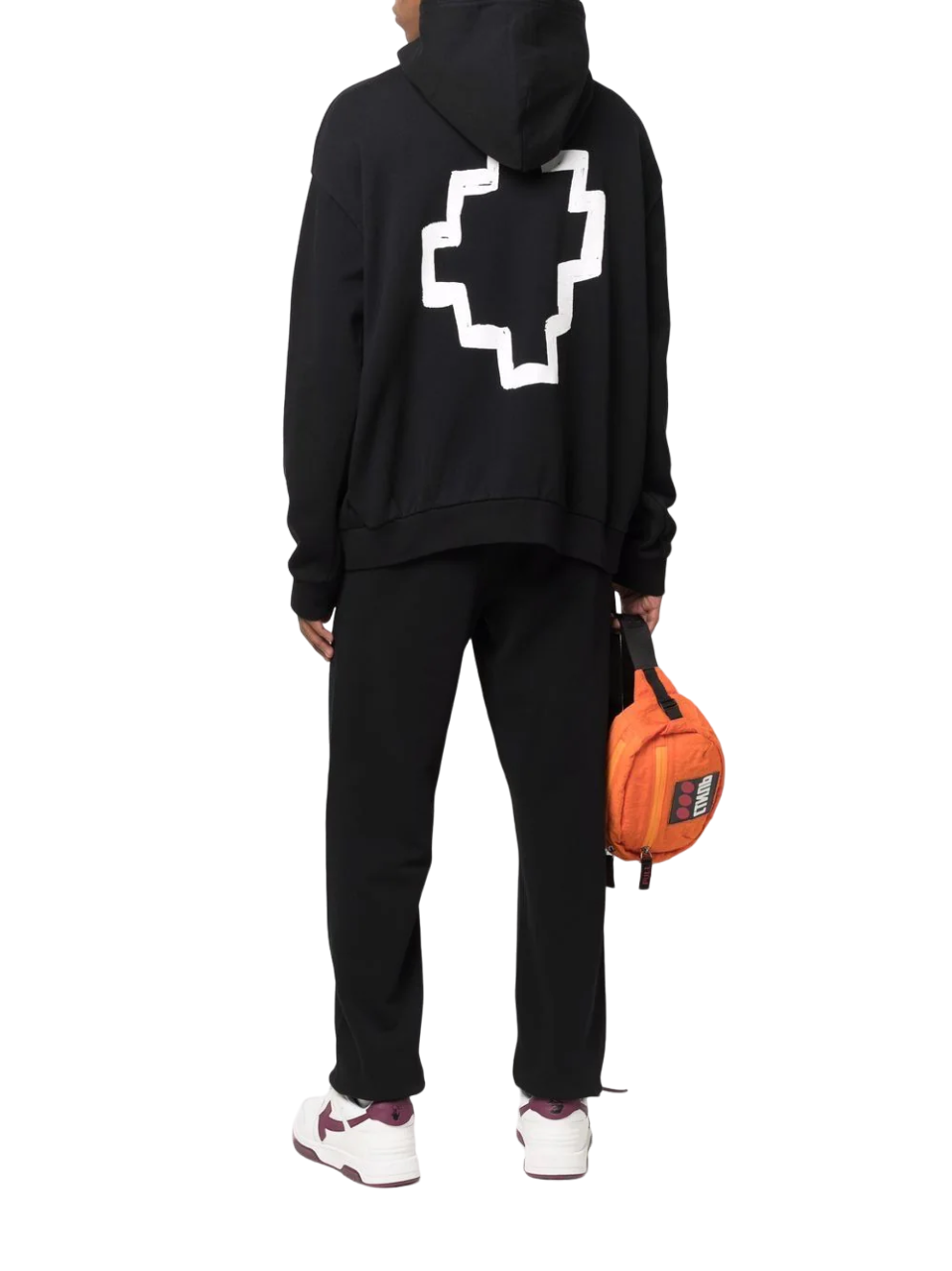 Marcelo Burlon Tempera Cross Over Hoodie Black White | Hype Vault Kuala Lumpur