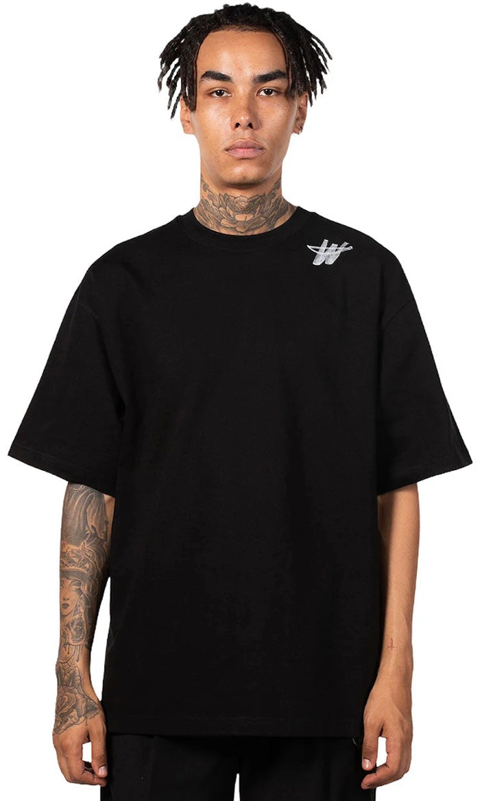 We11done Cotton WD Logo T-Shirt Black | Hype Vault Kuala Lumpur