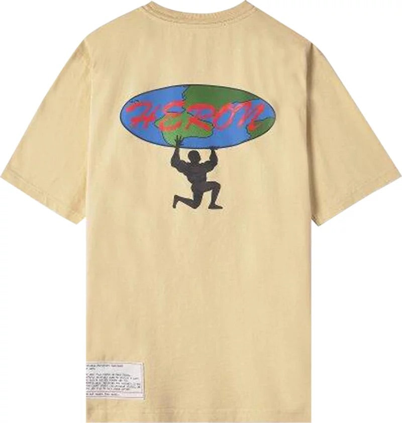 Heron Preston T-Shirt Atlas Beige Blue | Hype Vault Kuala Lumpur