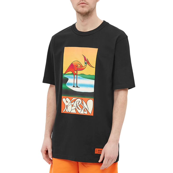 Heron Preston Heron Abstract Oversized T-Shirt Black Orange | Hype Vault Kuala Lumpur