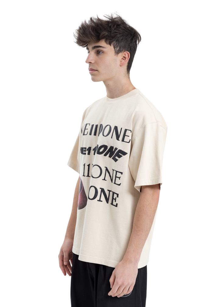 We11done Washed Logo T-Shirt Ivory | Hype Vault Kuala Lumpur