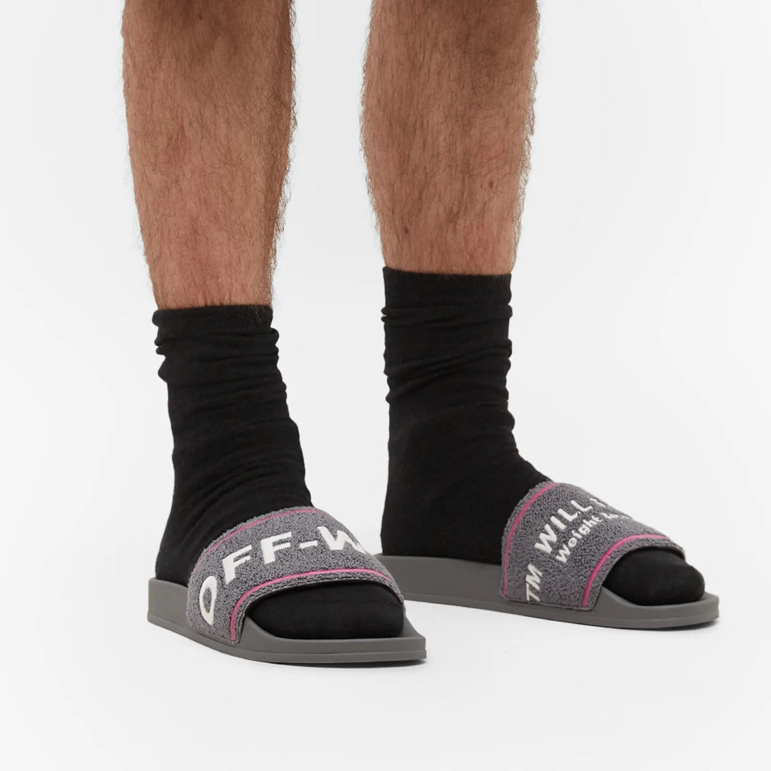 Off-White Towel Embroidery Slider | Hype Vault Kuala Lumpur