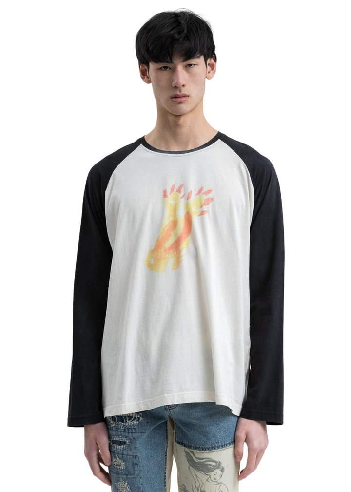 We11done Black Monster Long Sleeve Raglan T-Shirt | Hype Vault Kuala Lumpur