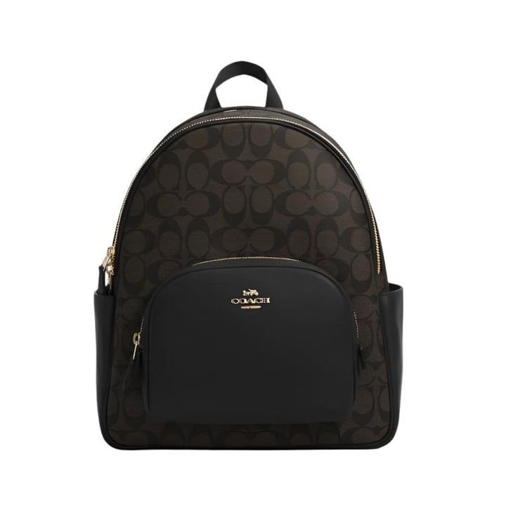 Coach Court Backpack In Signature Canvas Brown/Black | Hype Vault