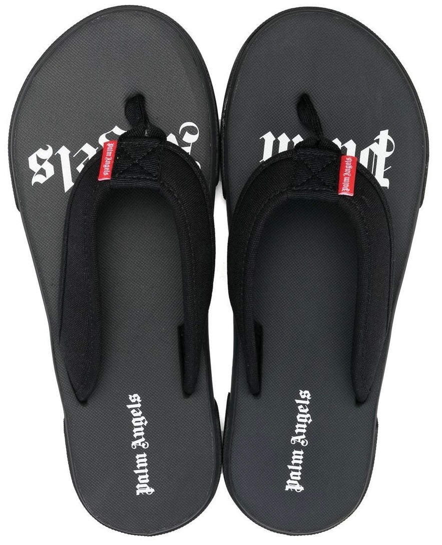 Palm Angels Logo Tag Flip Flops Black | Hype Vault Kuala Lumpur