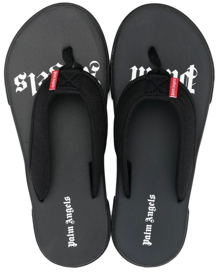 Palm Angels Logo Tag Flip Flops Black | Hype Vault Kuala Lumpur