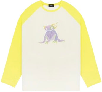 We11done Yellow Monster Long Sleeve Raglan T-Shirt | Hype Vault Kuala Lumpur