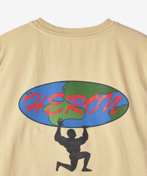 Heron Preston T-Shirt Atlas Beige Blue | Hype Vault Kuala Lumpur