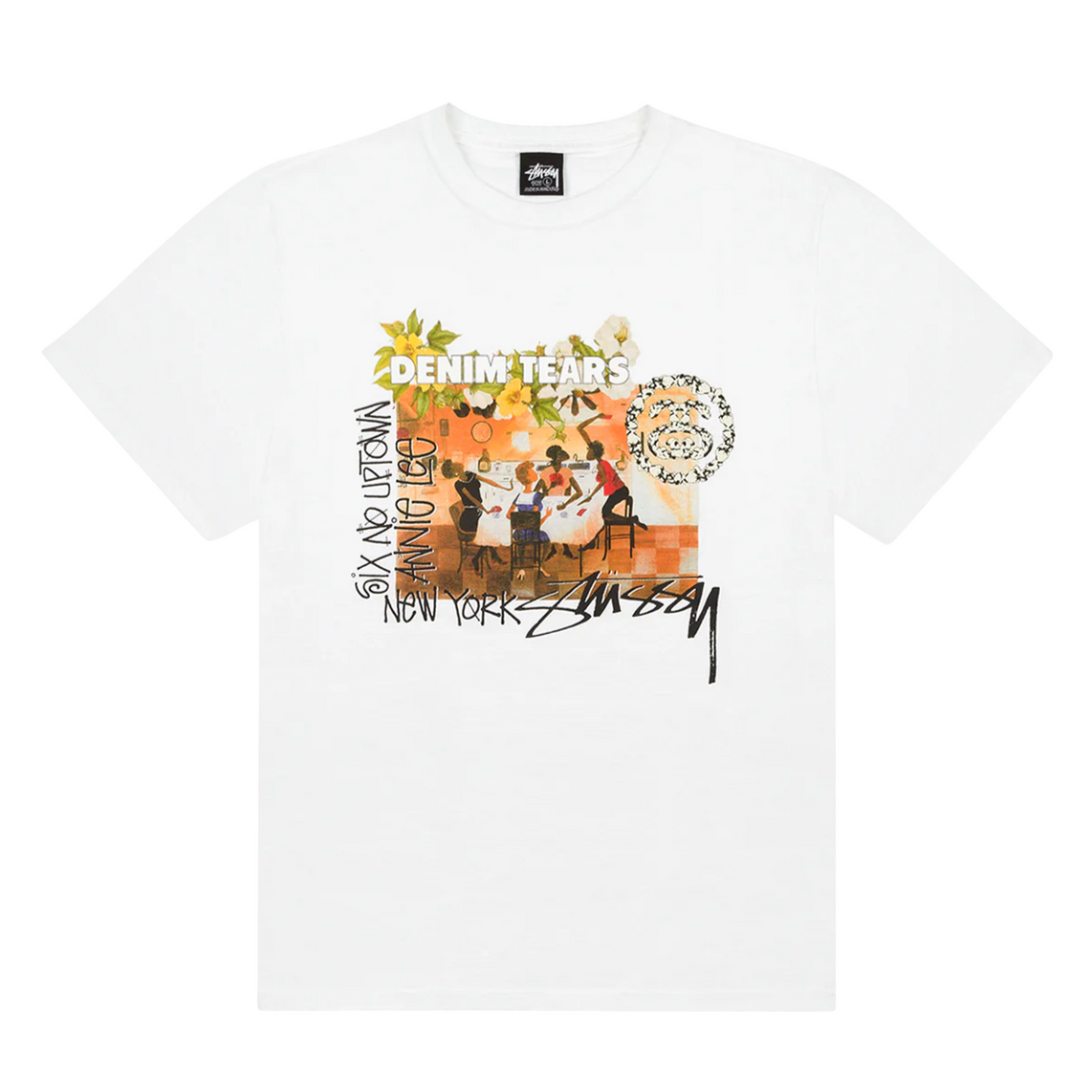 ★【STUSSY】★Stussy x Denim Tears Farmers Blvd. T-Shir.t★ STUSSY Denim Tears Farmers Blvd Tee T-shirts White Size XL