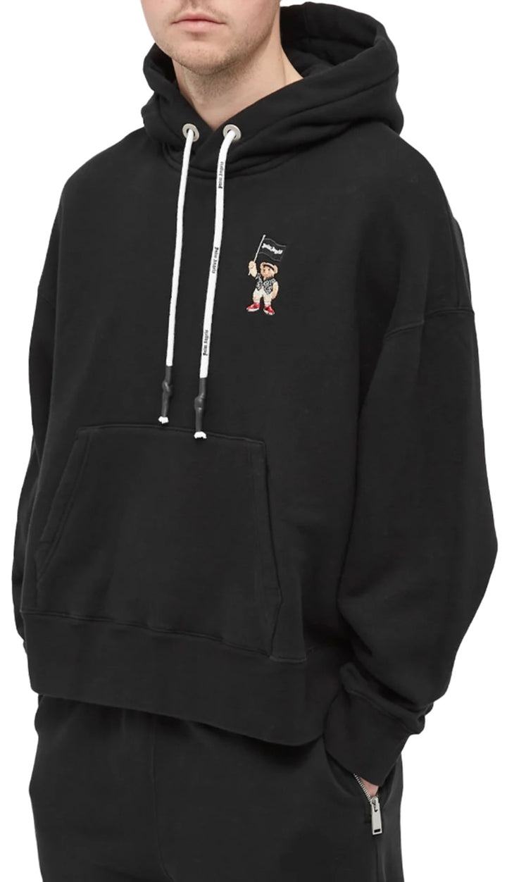 Palm Angels Small Pirate Bear Hoodie Black White | Hype Vault Kuala Lumpur