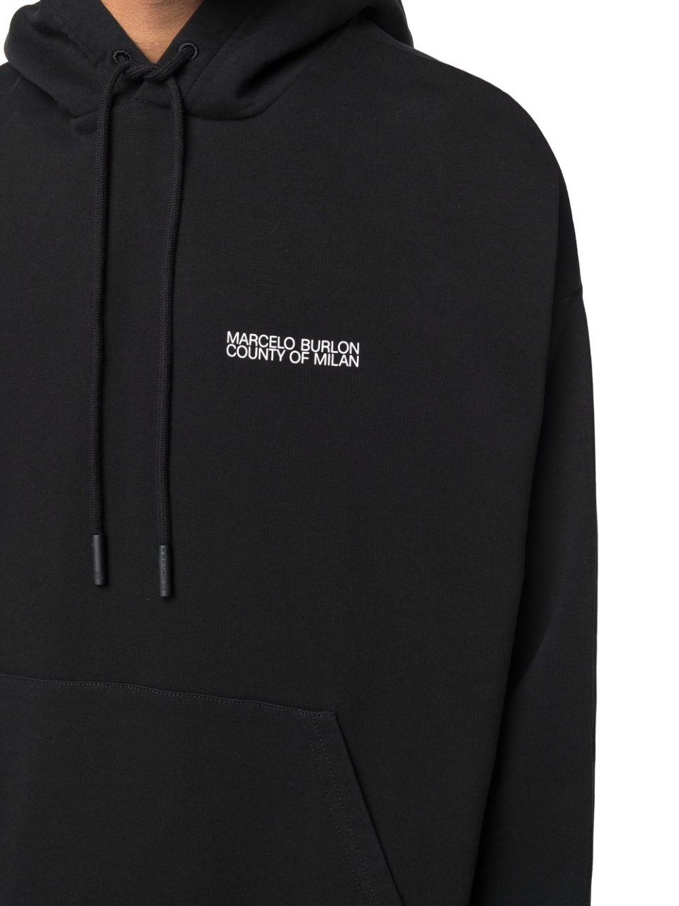 Marcelo Burlon Tempera Cross Over Hoodie Black White | Hype Vault Kuala Lumpur