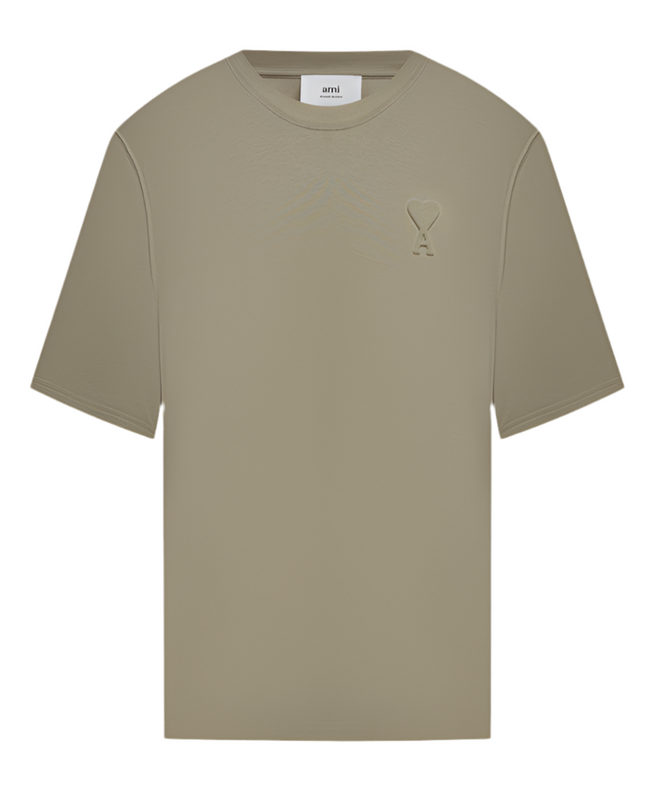 Ami Paris Logo Embossed T-Shirt ‘Khaki’