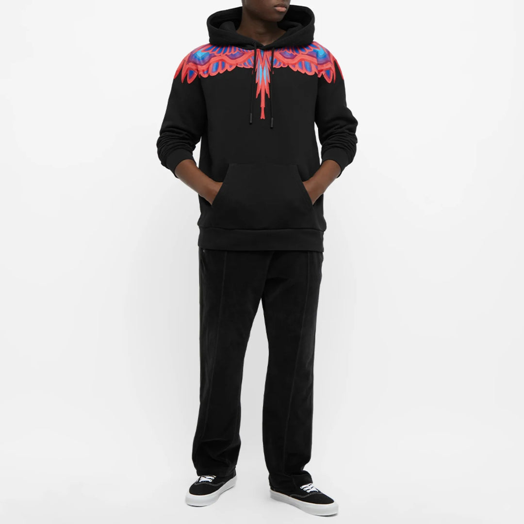 Marcelo Burlon Curves Wings Regular Hoodie Black Red | Hype Vault Kuala Lumpur
