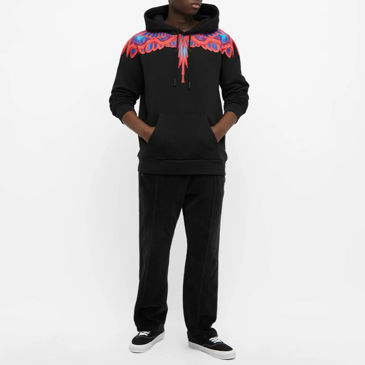Marcelo Burlon Curves Wings Regular Hoodie Black Red | Hype Vault Kuala Lumpur