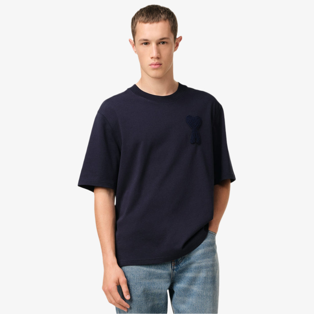 Ami De Coeur Patch T-Shirt Navy Blue | Hype Vault Kuala Lumpur | Authentic luxury, streetwear and sneakers destination