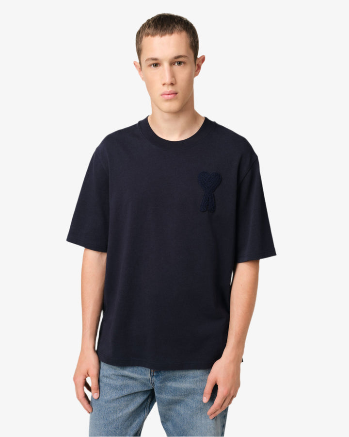 Ami De Coeur Patch T-Shirt Navy Blue | Hype Vault Kuala Lumpur | Authentic luxury, streetwear and sneakers destination