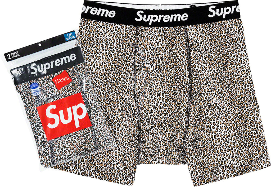 supreme hanes boxer briefs leopard M - トランクス