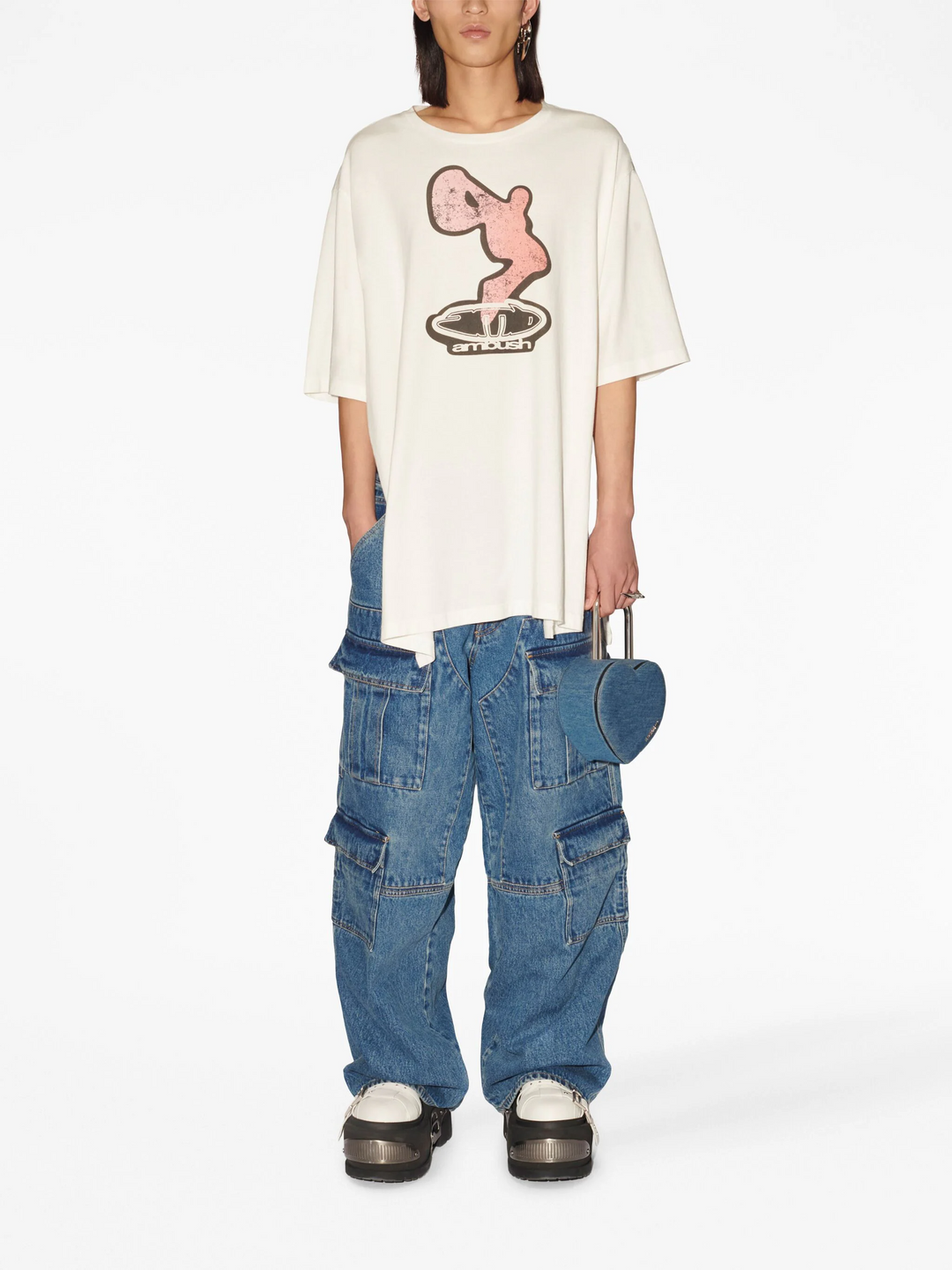 AMBUSH Side Splits Graphic T-Shirt Blanc De Black | Hype Vault Kuala Lumpur