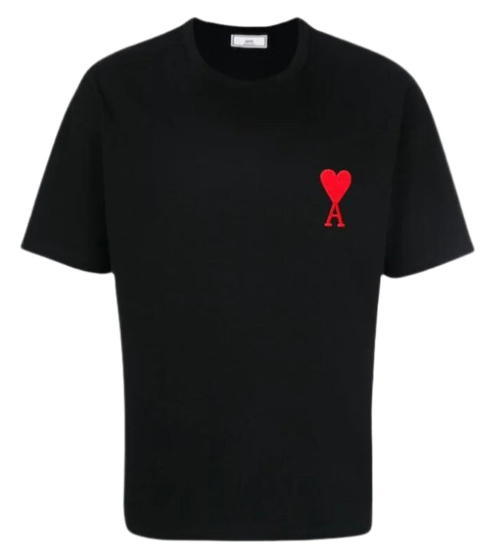 Ami Paris Big Heart T-Shirt Embroidered Black | Hype Vault
