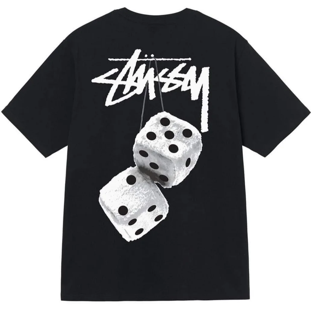 Stussy Fuzzy Dice Tee Black | Hype Vault Kuala Lumpur | Asia's Top Trusted High-End Sneakers and Streetwear Store