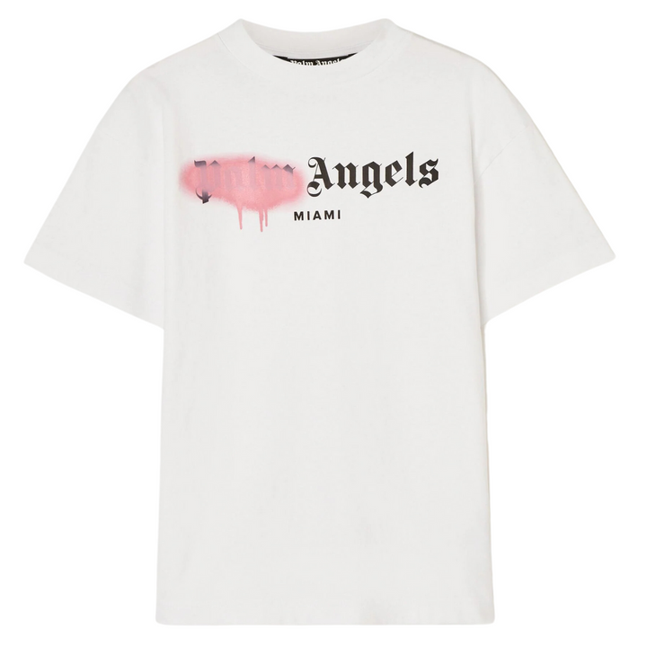Palm Angels Miami Sprayed Logo Tee White | Hype Vault Kuala Lumpur | Asia's Top Trusted High-End Sneakers and Streetwear Store
