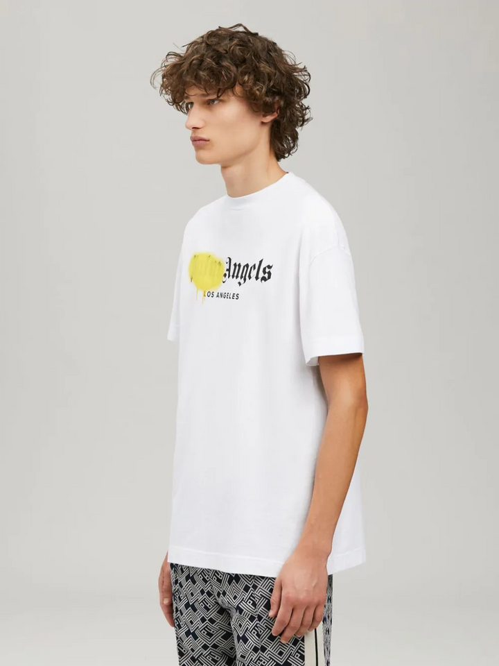 Palm Angels Los Angeles Sprayed Logo Tee White | Hype Vault Kuala Lumpur | Asia's Top Trusted High-End Sneakers and Streetwear Store