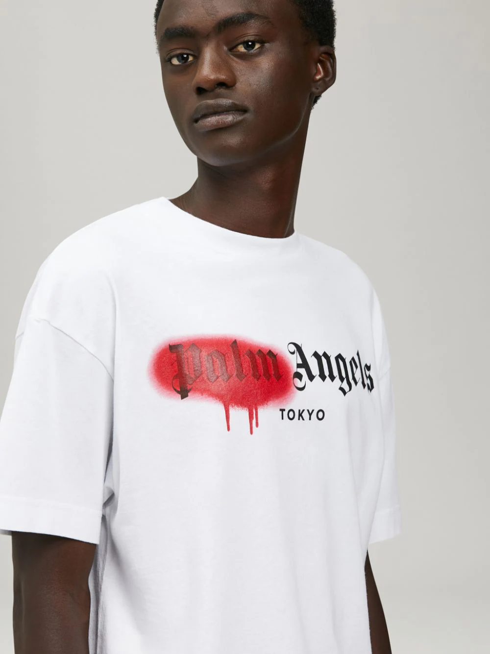 Palm Angels Tokyo Sprayed Logo Tee White | Hype Vault Kuala Lumpur | Asia's Top Trusted High-End Sneakers and Streetwear Store
