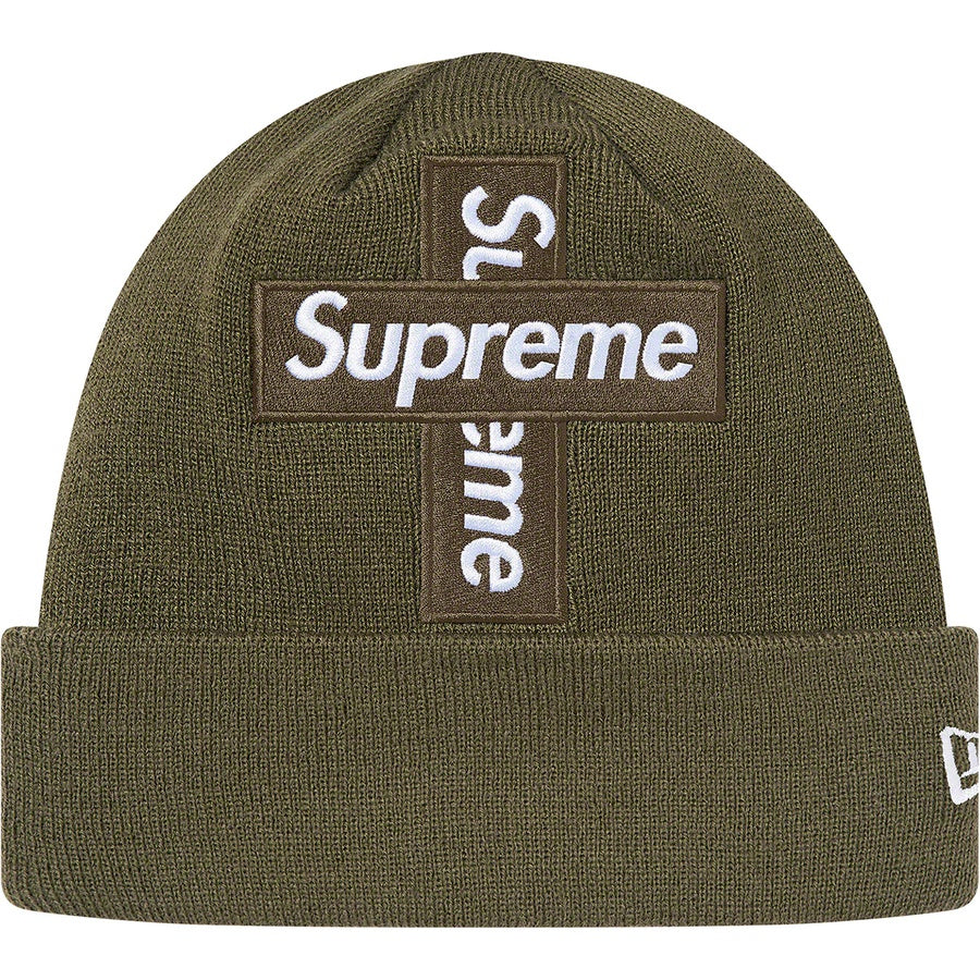 Supreme New Era Cross Box Logo Beanie Light Olive FW20 | Hype Vault Malaysia | Top Streetwear Store | Authenticity guaranteed